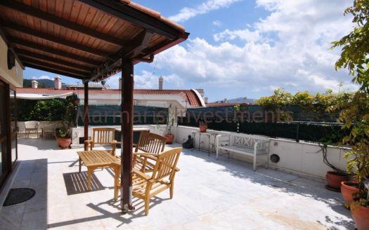 The spacious 4 bedroom duplex apartment with a huge terrace in the centre of Marmaris