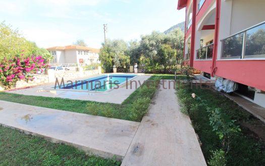 2 Bedroom and the family apartment available for sale within Icmeler with a pool is offered.