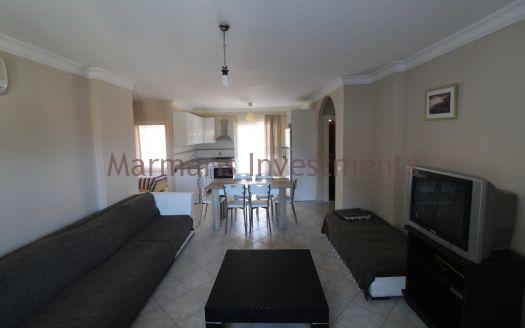 The Icmeler 3 bedroom apartment with a pool is now available for sale.