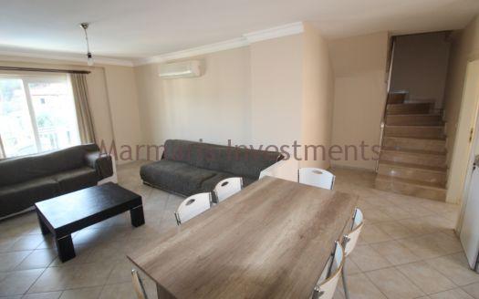 The Icmeler 3 bedroom apartment with a pool is now available for sale.