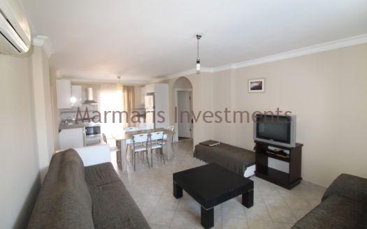 The Icmeler 3 bedroom apartment with a pool is now available for sale.